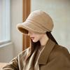 New Cap Women's Autumn and Winter Velvet Thickened Octagonal Hat Bucket Hat