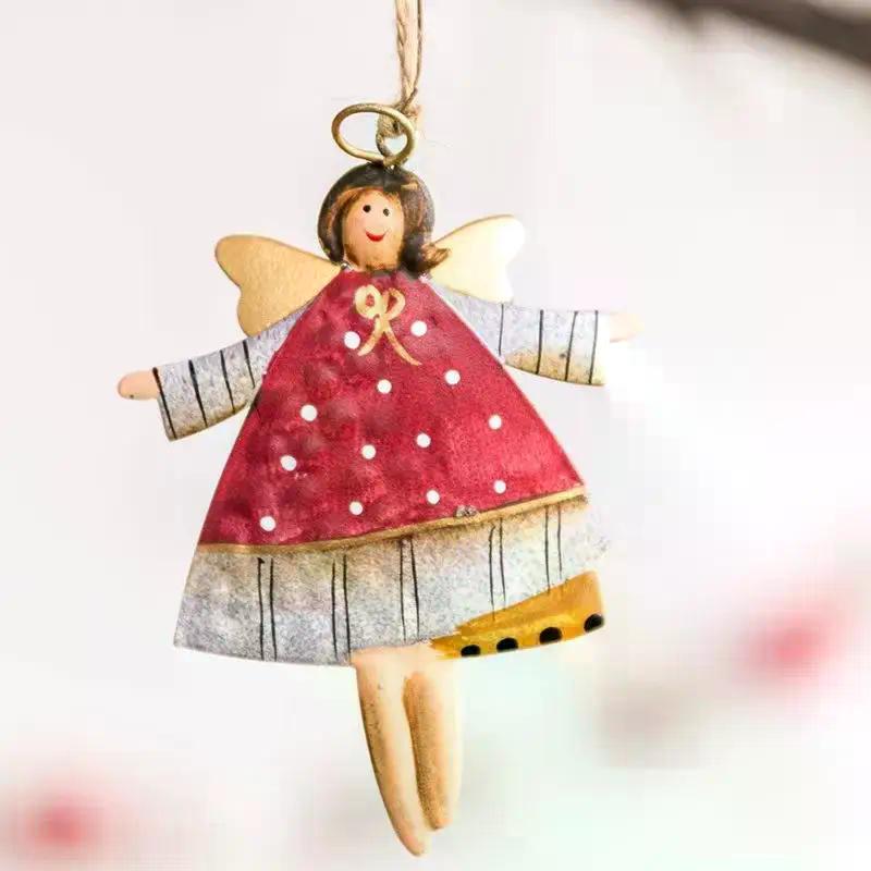 1PCS Acrylic Vintage Angel Hanging Decor Christmas Ornaments Santa Claus Xmas Tree Hanging Ornament 2026 Navidad Party Decor