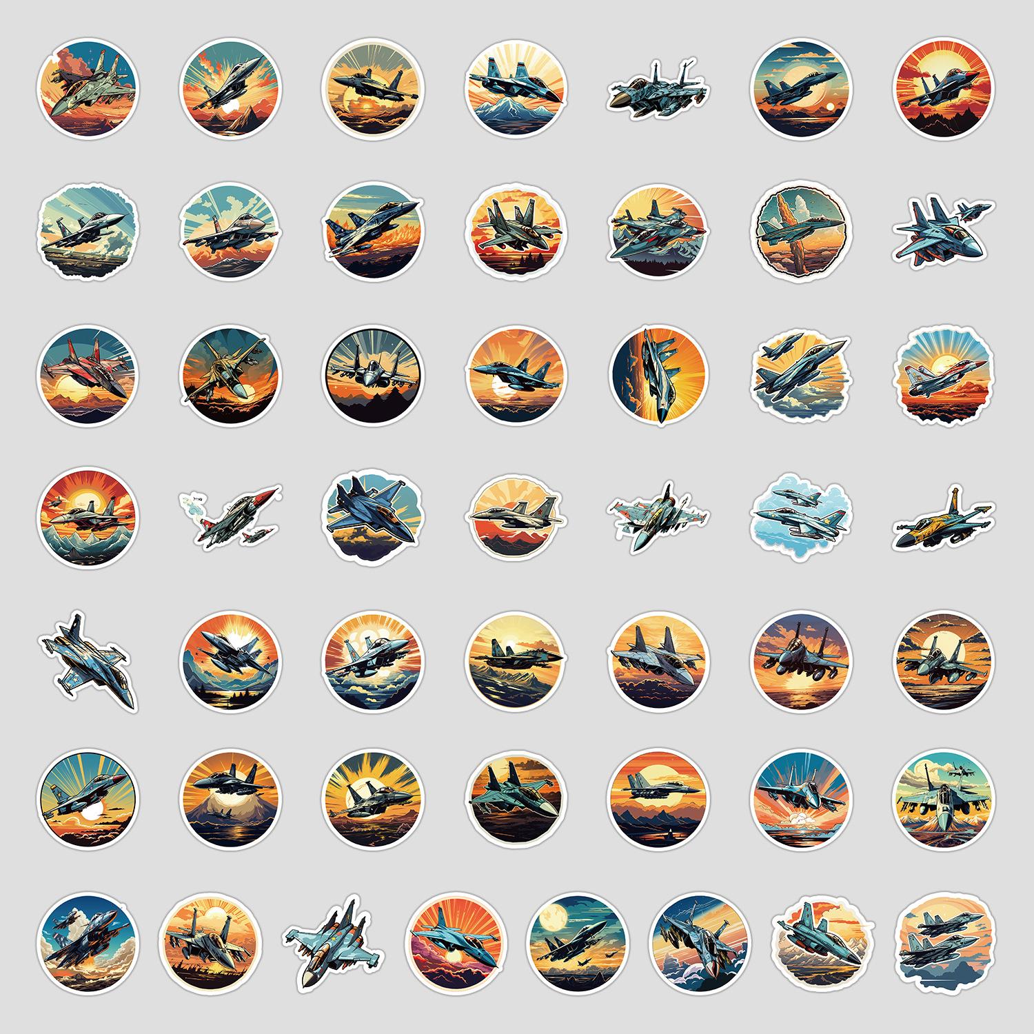 

50 Милых Граффити-Наклеек Серии Истребителей для Багажа, Мобильных Телефонов, Водонепроницаемые Декоративные Наклейки и Наклейки для Канцелярских Товаров