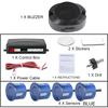 עוזר חיישני חניה Parktronics 12 צבעים חיישן שטוח 22 מ"מ רדאר רוורס צליל אזעקה זמזם