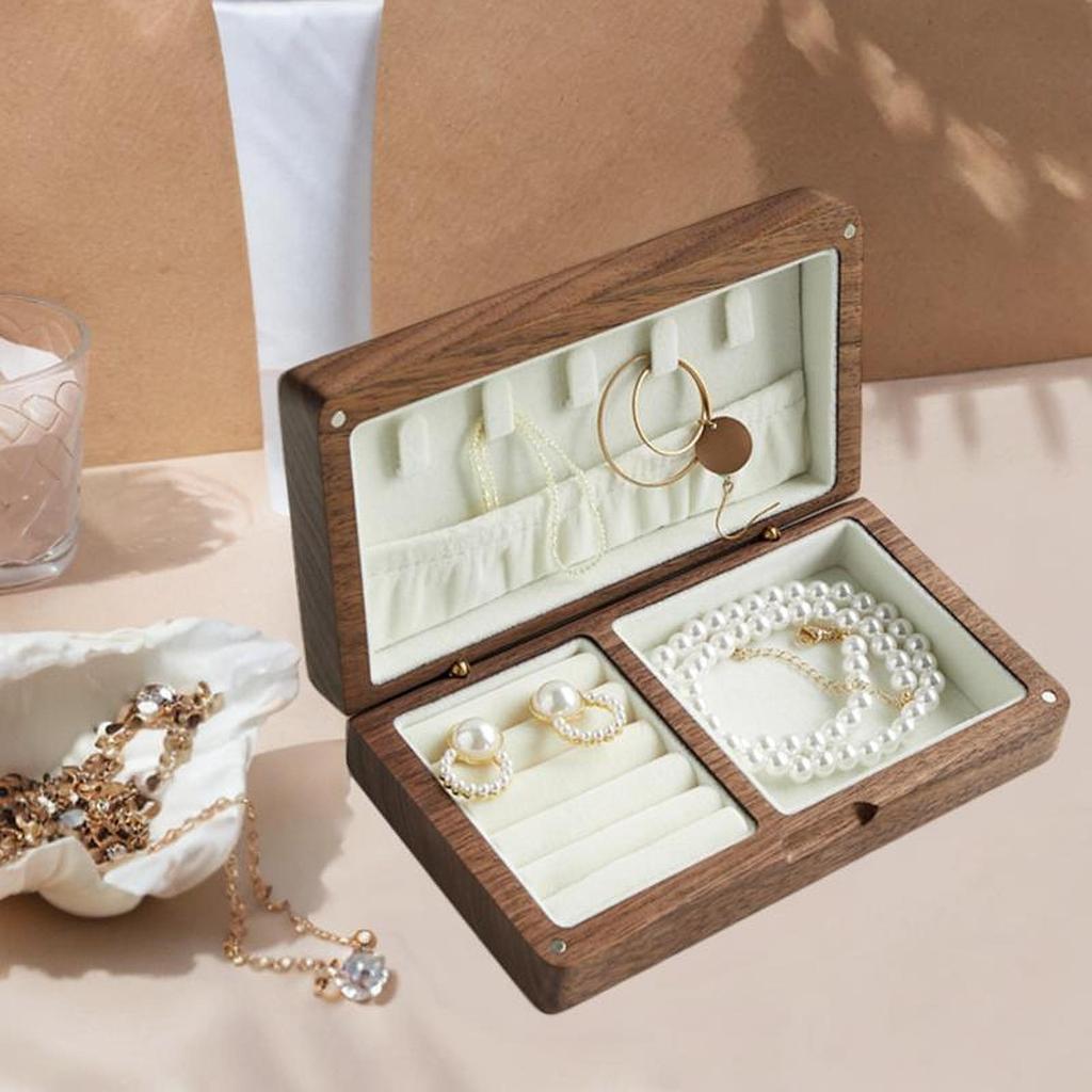 Wood Jewelry Trinket Box Handmade Showcase for Necklace DIY Bead Crafting