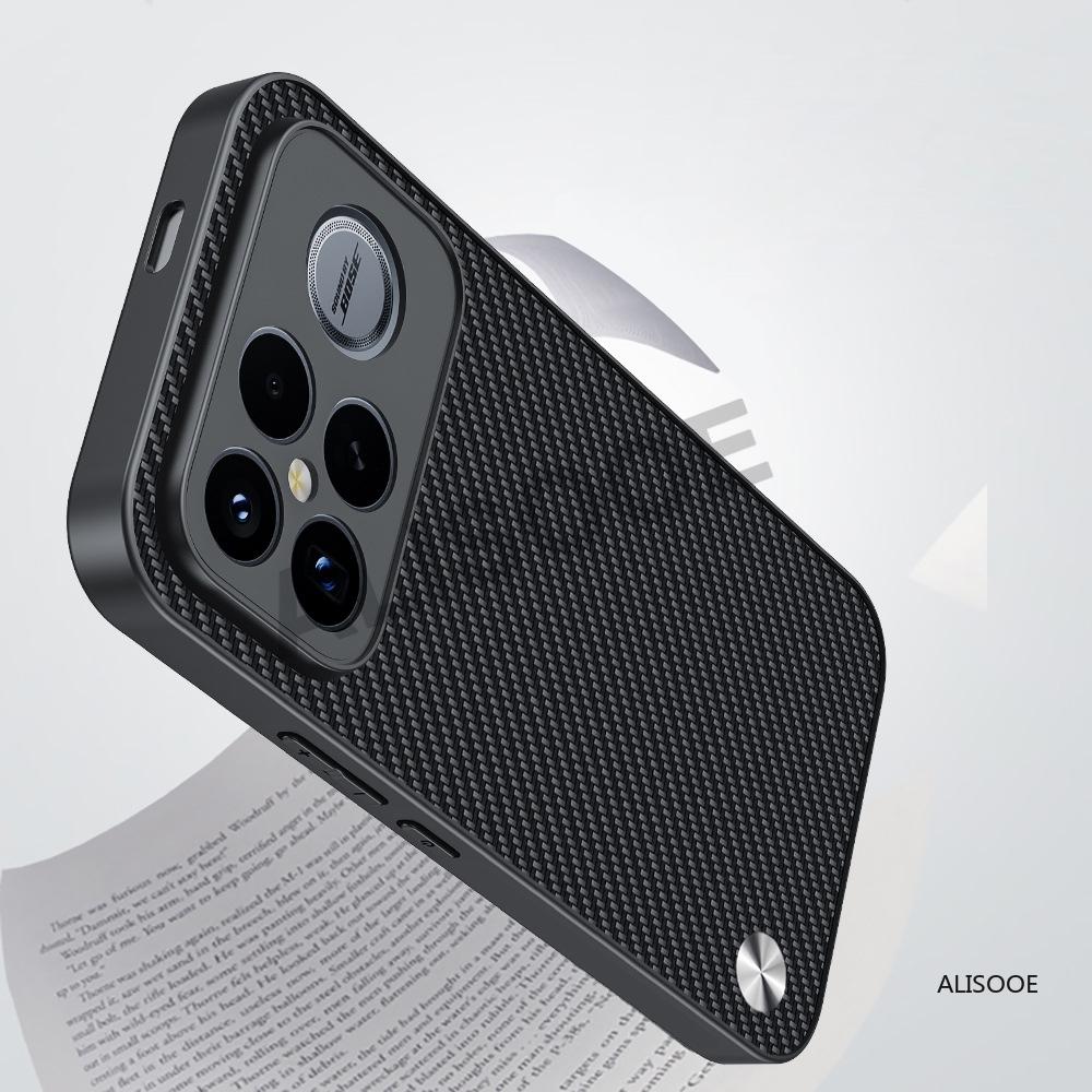 Leather Funda for Xiaomi POCO F8 Ultra Case Cover Fashion Fiber Texture PU-Leather Protection Shockproof Back Capa