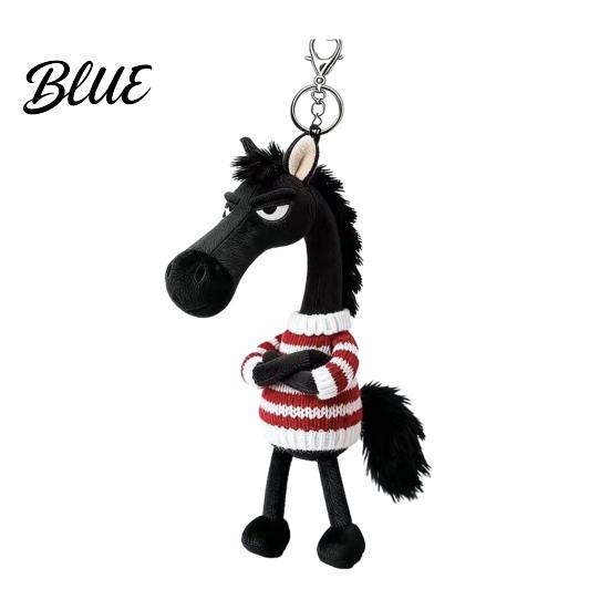 Soft Horse Pendant Keychain Plush Cute Cartoon in Sweater Mini