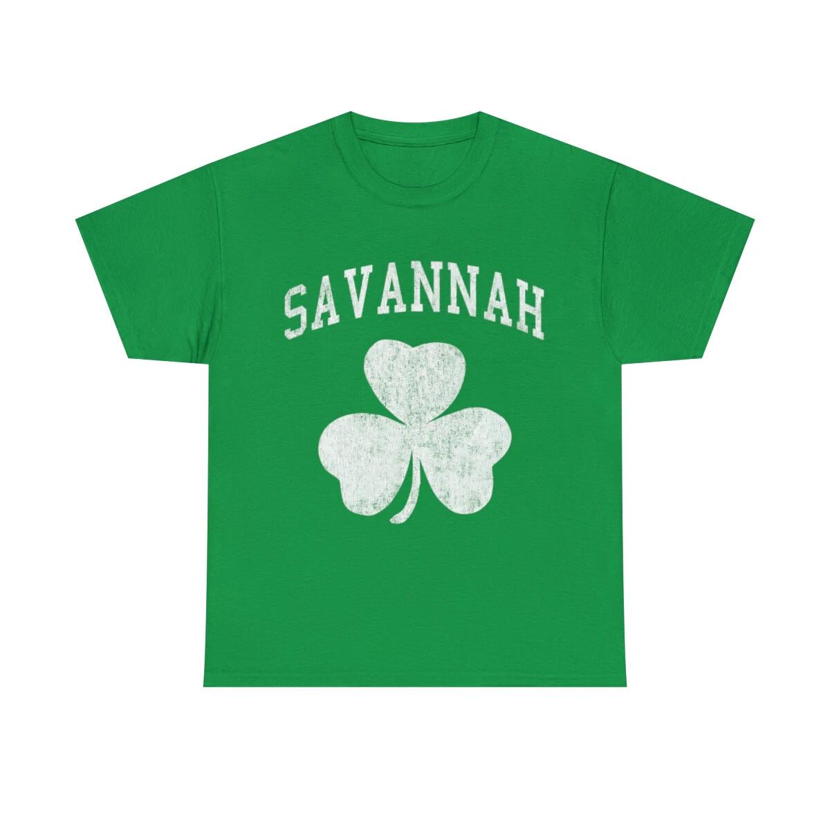 Savannah Georgia Irish Shamrock Graphic Tee Shirt S
