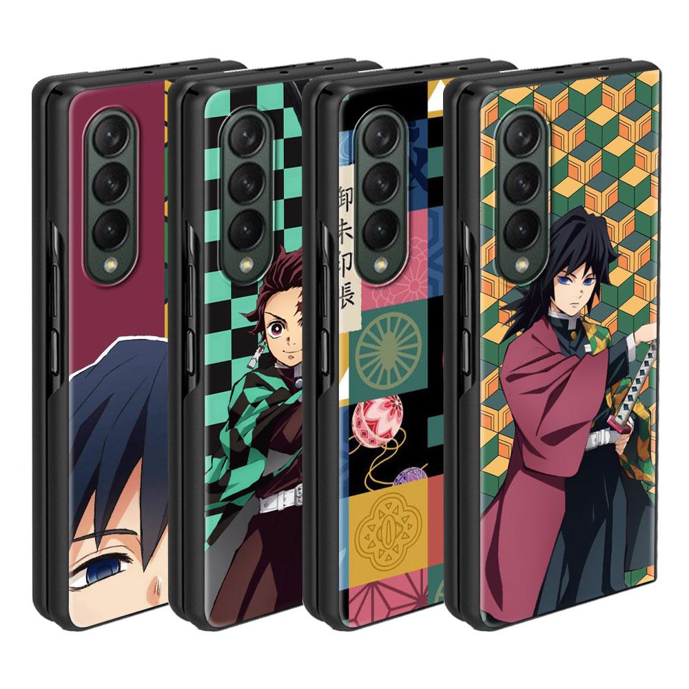 כיסוי טלפון קשיח PC מצויר של Demon Slayer עבור Samsung Galaxy ZFold3 Z Fold4 5G ZFold4 Z Fold3 Z Fold 4 Z Fold הדפס תיק