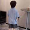 Boys Summer Striped Short Sleeve Shirt Preppy Casual Dress Shirt