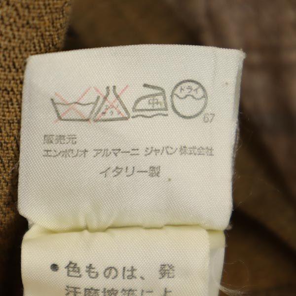 Emporio Armani Made In Italy Linen Blend Check No Color Jacket 42 Brown Women Used