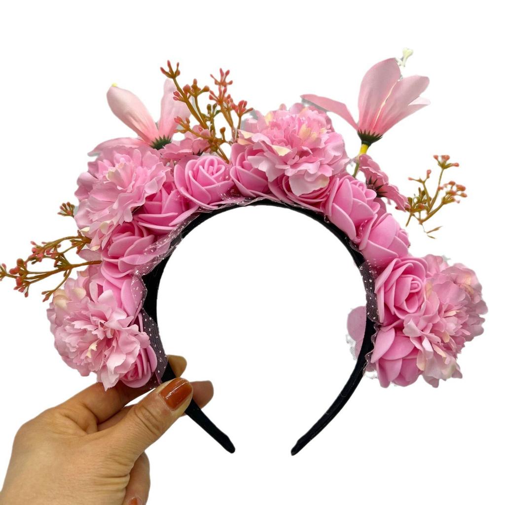 New party simulation flower headband Mori super fairy temperament wreath headband photo photo headgear hairpin
