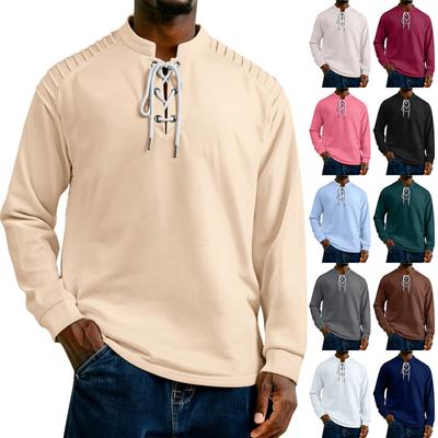 Camisas Masculinas de Cor Sólida com Manga Longa Moda Casual Masculina Camisas com Manga Longa