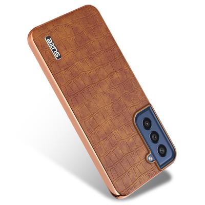 AZNS Pouzdro z galvanicky pokovené kůže s krokodýlí texturou pro Samsung Galaxy S21 FE 5G