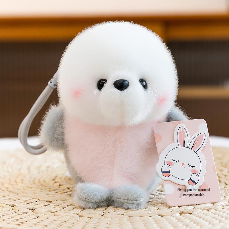 Ocean Series Plush Toy Keychain: Shark, Seal, Dolphin Desk Ornaments & Backpack Pendants