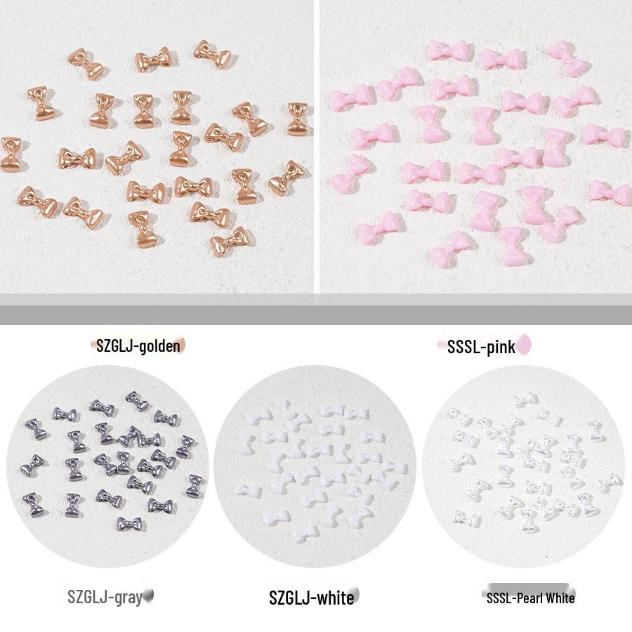 3D Mini Bow Rhinestone Nail Art Decorations - Cute & Versatile