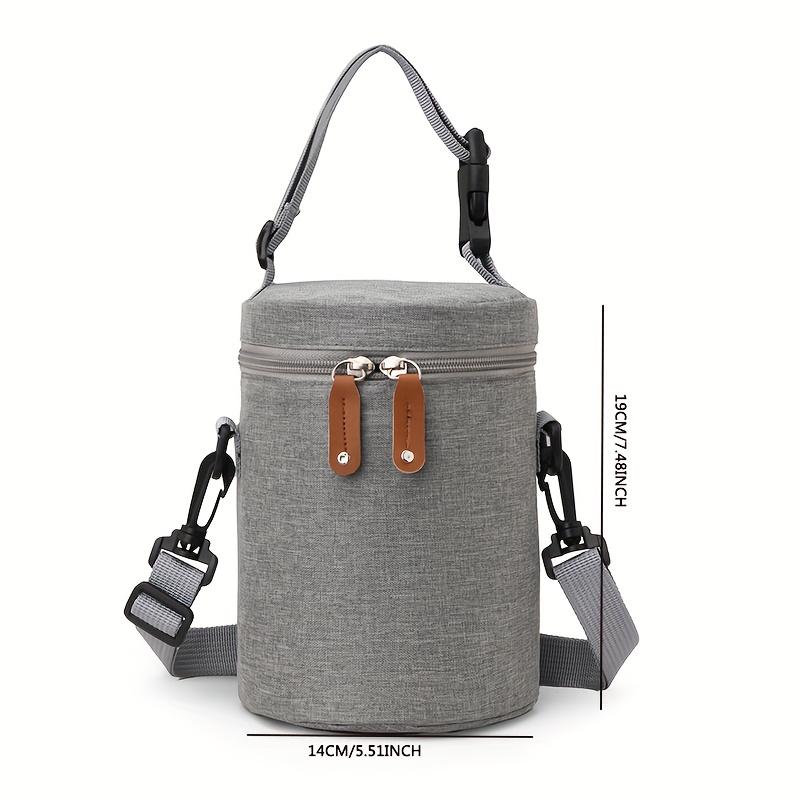 

1pcs Bucket Bag Insulation Polyester Cooling Bag Portable Bottle Large Capacity Bag Water Splash Bag 14x14x20cm серый
