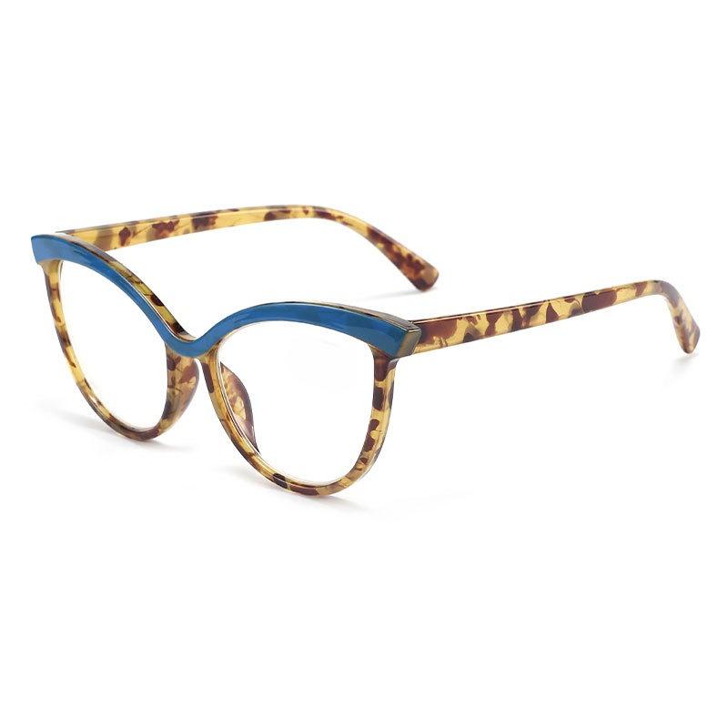 Fashion Large Frame Cat Eye High Definition Reading Glasses Men Women Transparent TR90 Frame Butterfly Leopard Frame Presbyopic Eyeglasses