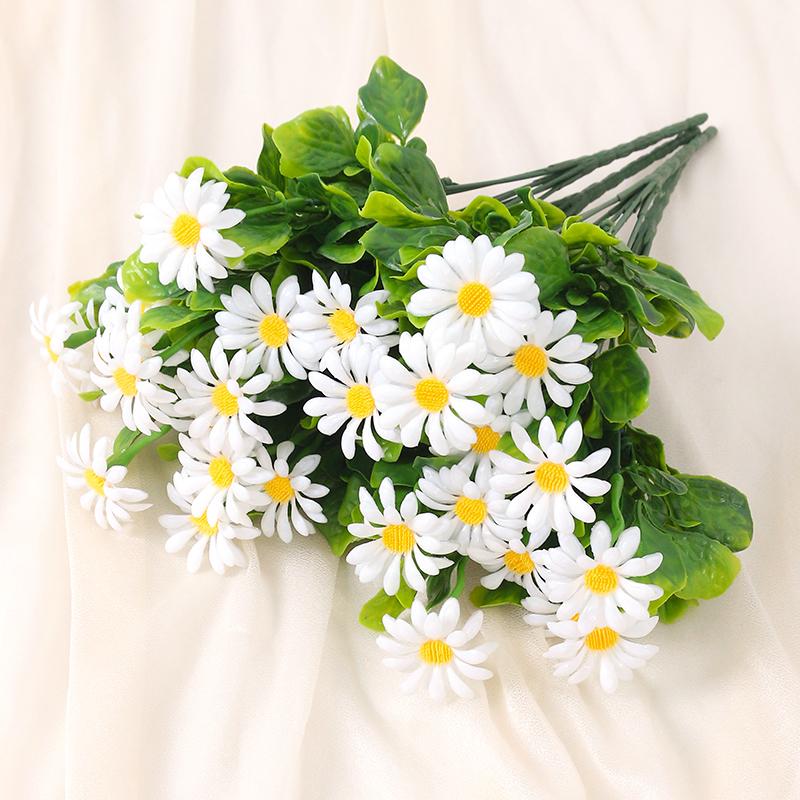 

33cm Artificial Flowers Daisies Plants Home Wedding Decoration Party Garden Christmas Decor New Year 2025 Craft Wreath Accessory белый