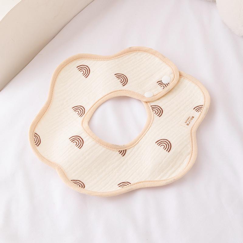 Cartoon Cotton Baby Bib - Soft, Waterproof, Anti-Spit Gauze Bib for Infants & Toddlers