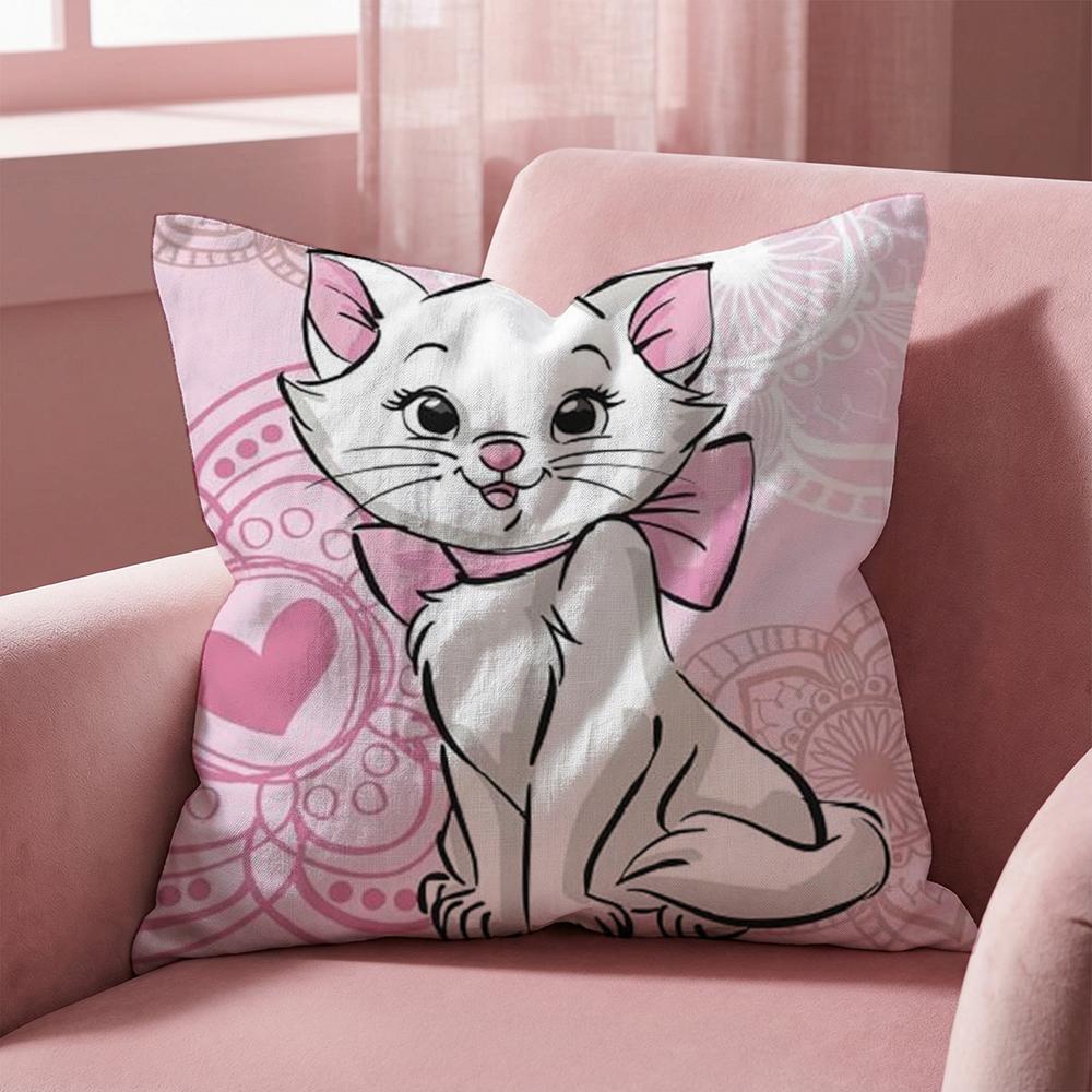 Cute MMarie Cat Cushion Cover MultiScene Pillow Cover for Home Car Reversible Soft Durable for Daily Use
