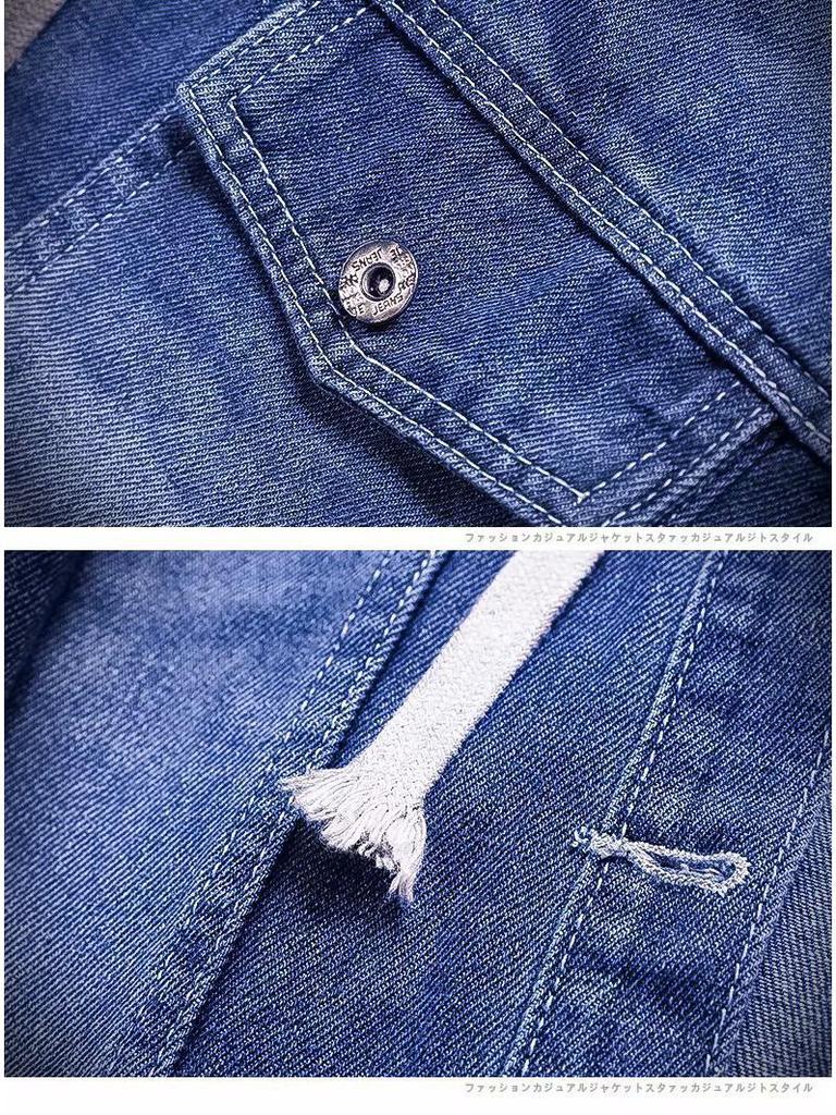 Herbst 2023 Japanischer Stil Herren Zweiteiler Kapuzen-Jeansjacke