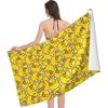 WIBUE Yellow Rubber Duck Microfiber Oversized Beach Towel, Lightweight Quick Dry Sandproof Towels 60”x30” for Swim Pool Yoga Gym Camping, Beach