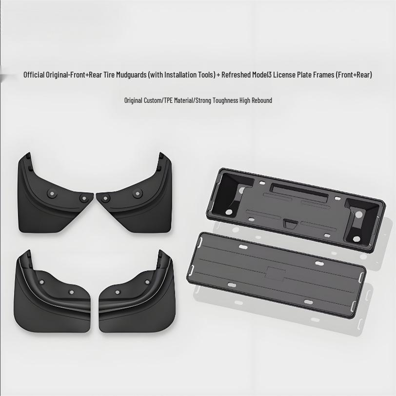 Tesla Model Y/3 Nummerplåtshållare - Blå Flytande Bas för Ram Skydd