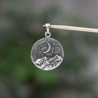 Starry Night Pendant By Vincent Van Gogh 925 Sterling Silver Handmade Jewelry Unisex Silver Pendant