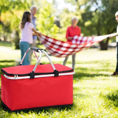 Składany kosz na zakupy, torba termiczna na kemping, dla 2-8 osób, lunch, napój, przechowywanie w cieple, plaża, szkoła, piknik, przechowywanie na kempingu