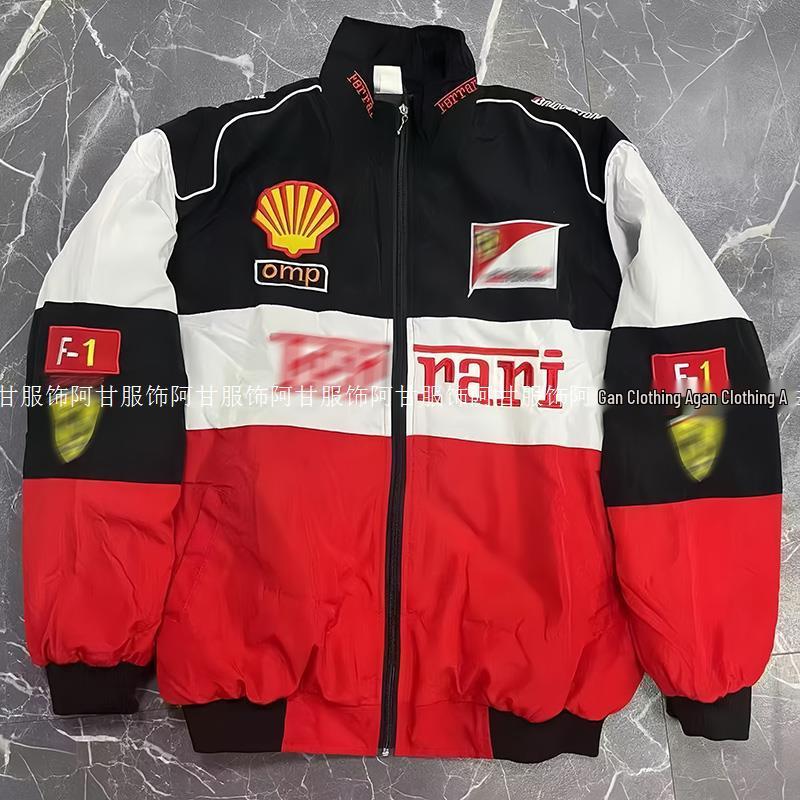 Retro F1 Embroidery Racing Windbreaker: Unisex Spring Biker Jacket