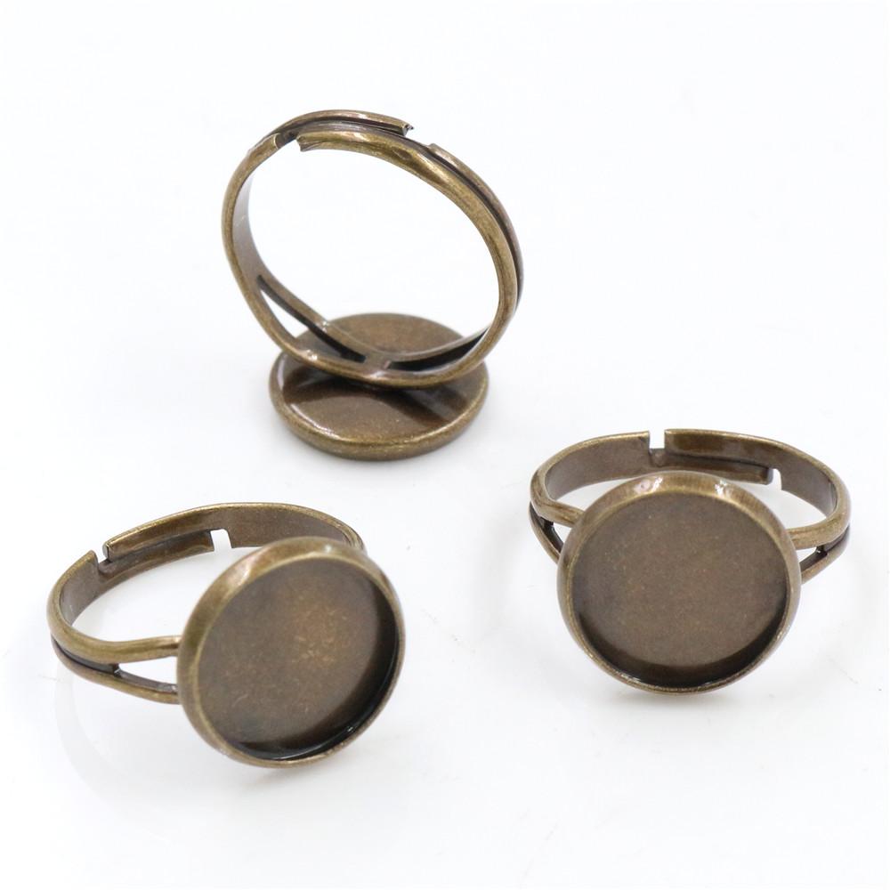 8-20mm 10pcs High Quality IRON Adjustable Ring Settings Blank/Base,Fit 8-20mm Glass Cabochons,Buttons;Ring Bezels