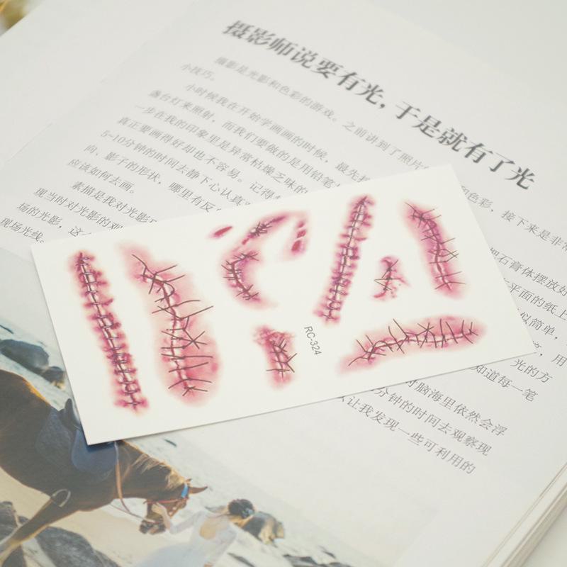 Halloween Temporary Horror Surgery Wound Scar Tattoo Stickers