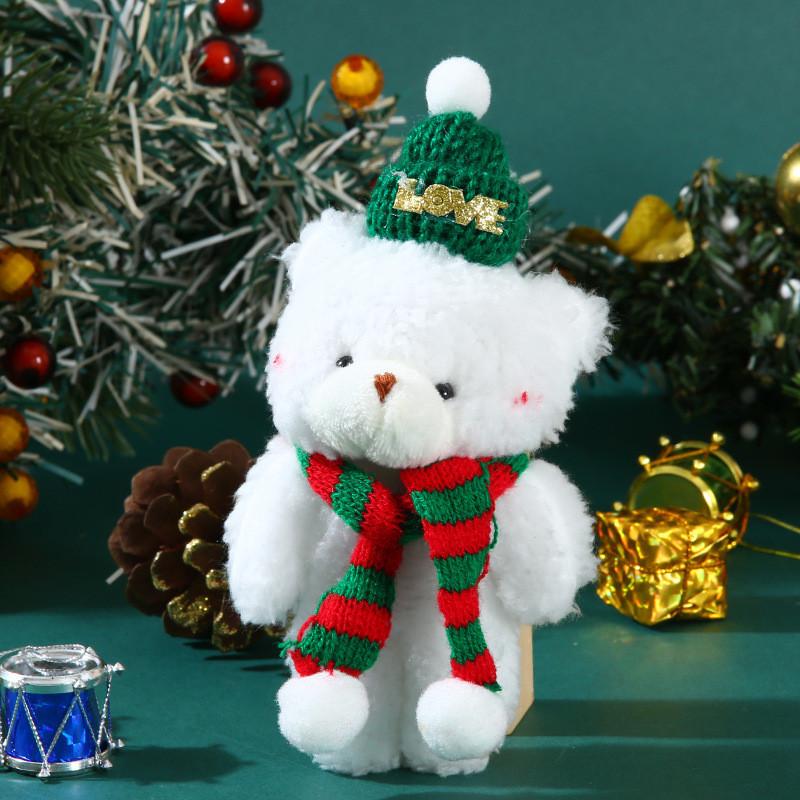 Adorable Plush Christmas Bear Pendant With Colorful Scarves And Hats Perfect For Holiday Decor