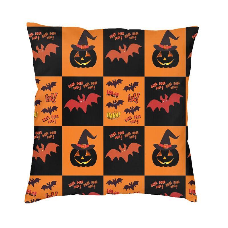 Halloween Fledermausdruck Muster Kissenbezug Wohnzimmer Sofa Dekoration Quadratischer Polyester Überwurf Kissenbezug