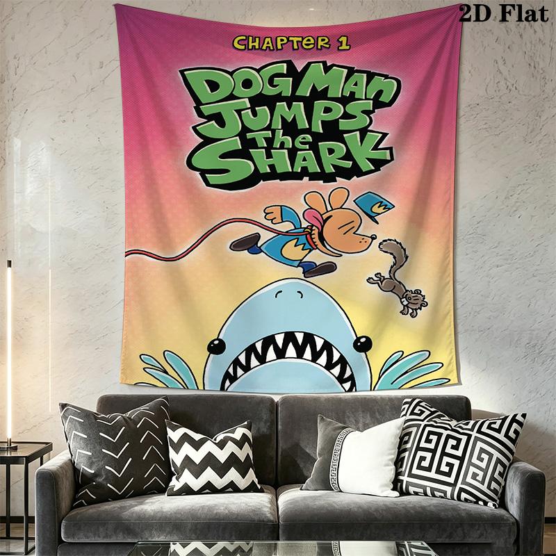 Dog Man Protagonist Pattern Home Decor Tapestry, Wall Hanging, Decorative RV Wall Cloth.ZGT0914033