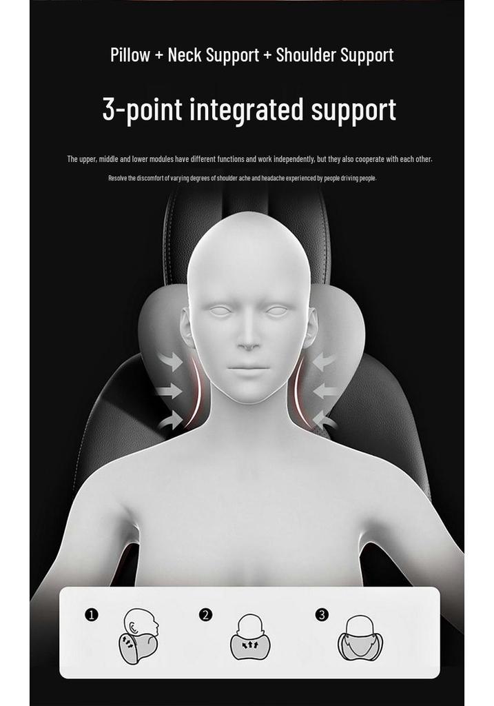 Cloud-Like Suede Memory Foam Headrest & Lumbar Support: Breathable Universal Car Cushion & Neck Pillow