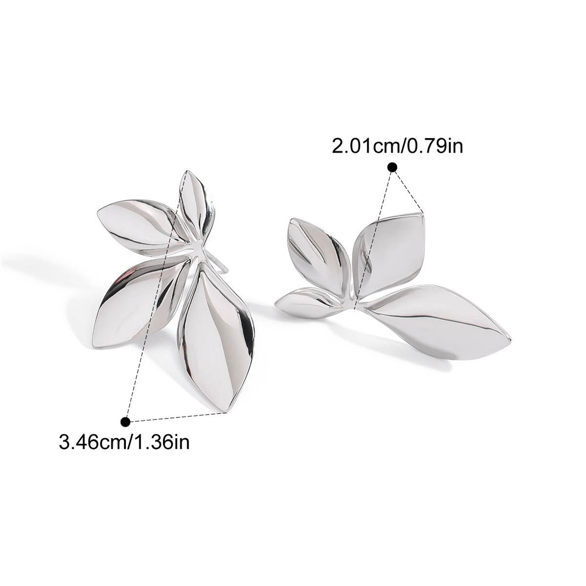 Yori Stainless Steel Gold Leaf Twist Earrings Summer Waterproof Jewelry for Women 18k PVD Plated Bijoux