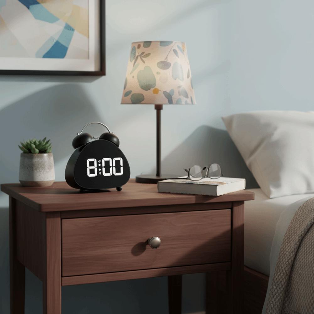 LED Electronic Display LED Clock Super Loud Sound Vintage Electronic Clock Plastic Mechanical Ringing Smart Alarm Clock Room