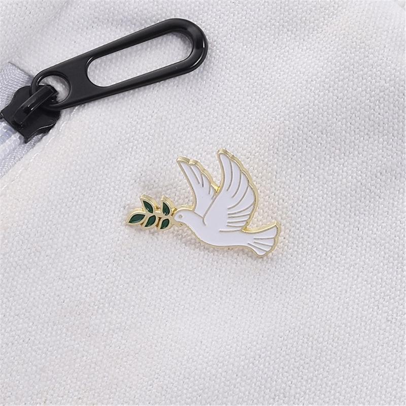 10 Piece Peace Symbol Brooch Badge Pin With Tree Branch Detail Shape For Weddings Business Meetings Everyday Wear
