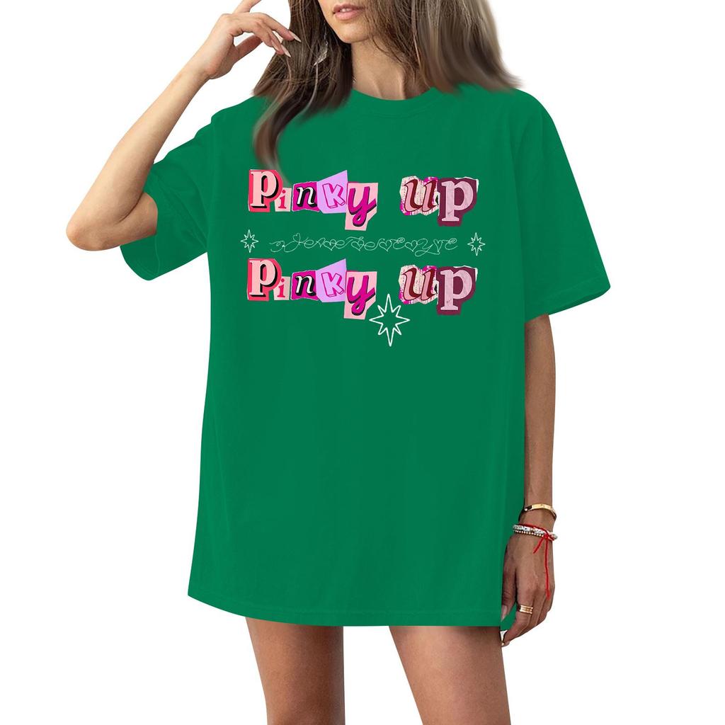Women's Casual Fashion Round Neck Casual Print Short Sleeve T-Shirt Top