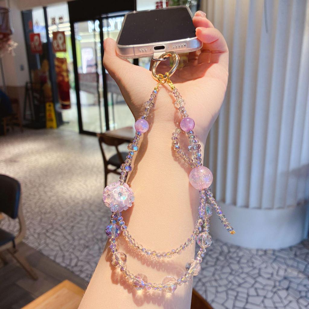 Elegant Zircon Tassel Beaded Pendant Mobile Phone Chain