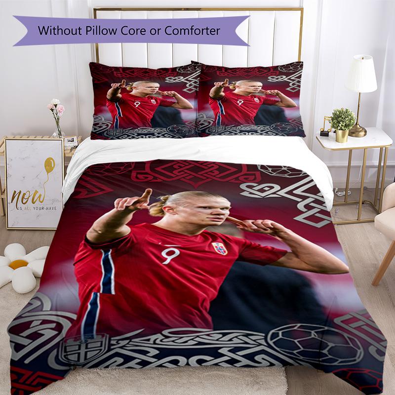 Haaland Bedding Set Breathable Duvet Cover with Pillowcases Decorative Bed Linen for Bedroom Home Decoration Birthday Gift