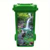 1 Pezzo Adesivo Pattumiera Alberi Verdi a Cascata Autoadesivo Paesaggio Naturale Decalcomania con Scene Vivaci di Foresta, Fiume e Funghi per Giardino Esterno