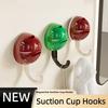 Round Head Wall Towel Hooks Non-Marking Kitchen Storage Hooks Suction Cup Hooks  Bathroom