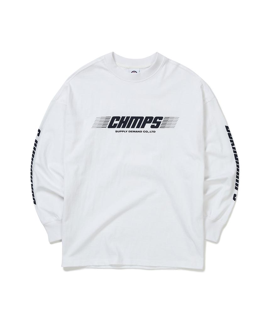 BORN CHAMPS Champs Italic Logo Long Sleeve B22Ft03Wh