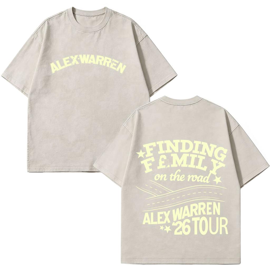 Alex Warren 2026 Tour Graphic Merch Vintage Washed T Shirt Men Women Hip Hop Fashion Tshirts Short Sleeve Cotton Loose T Shirts