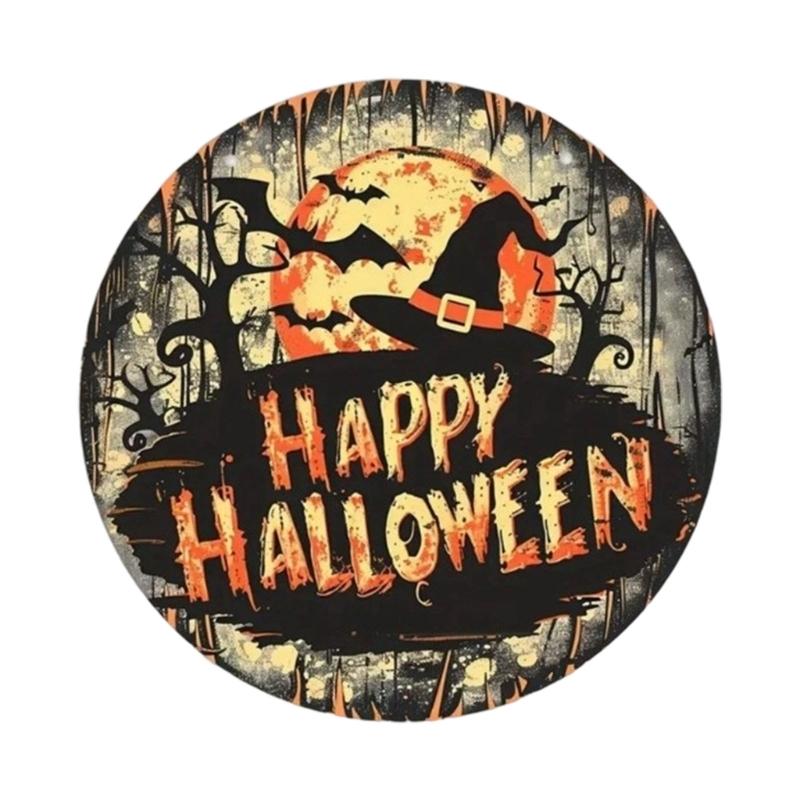 Elegant Wooden Halloween Porch Sign Wood Witch Pattern Seasonal Door Decoration Plaque For Outdoor Indoor Holiday Party
