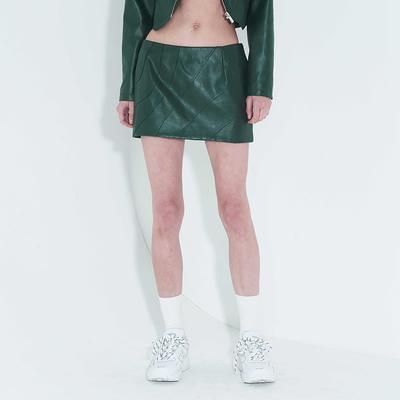 Kimjisu Faux-Leather Low Rise Mini Skirt _ Green