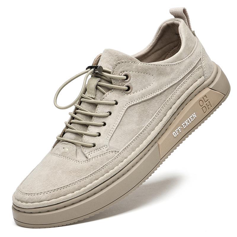 Men s Retro Leather Casual Skate Shoes - British Style, Trendy  Large Size 42