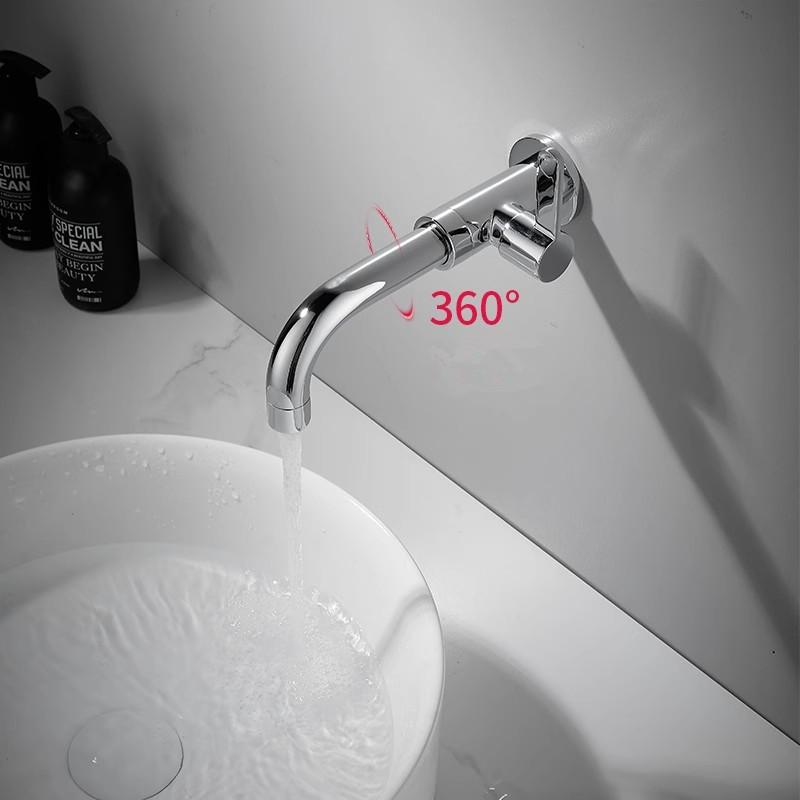 Tuqiu Basin Faucet Only Cold Water Black Bathroom Faucet In-Wall Chrome Bathroo Faucet  Bathroom Sink Tap Basin Mixer Tap Set
