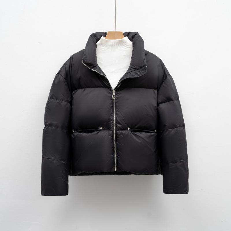 

Простая короткая повседневная куртка на утином пуху с воротником-стойкой, утолщенная теплая зимняя куртка из хлеба S