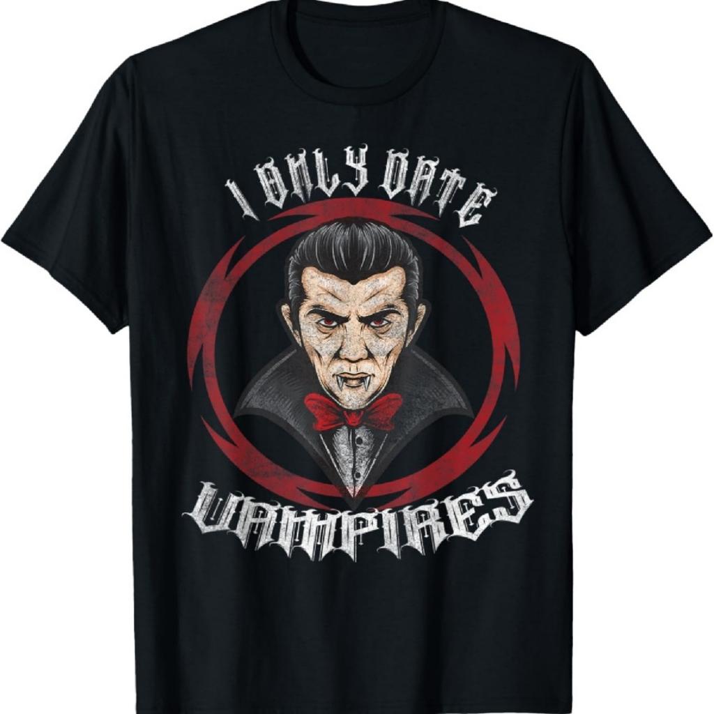 I Only Date Vampires Halloween Dracula T-Shirt