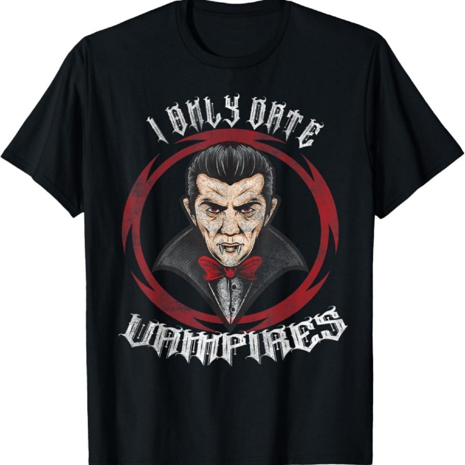 Я встречаюсь только с вампирами Хэллоуин Дракула футболка S